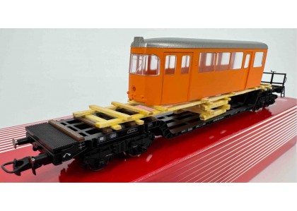 Vagon platforma incarcat cu segment tramvai - H0 RIVAROSSI HR6042